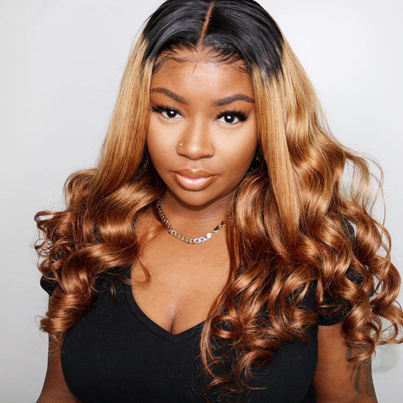 Ombre Lace Front Human Hair Wigs Remy 18/24