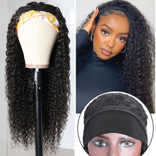 Natural Human Hair Headband Wig 8-30 Inches